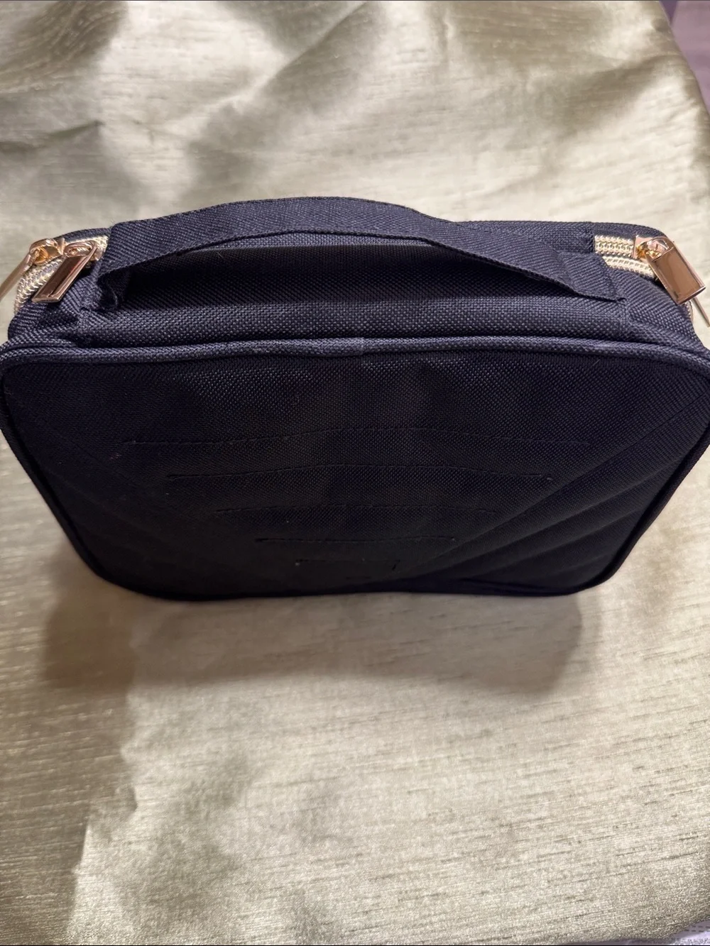 Quilted Navy Travel jewelry case